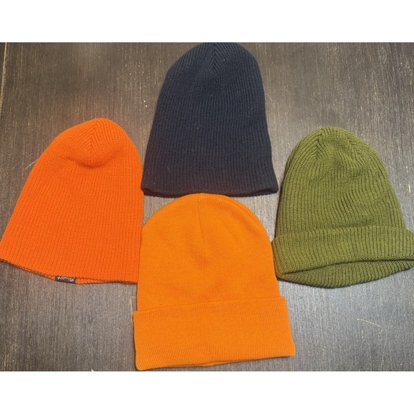 Lot Of 4 Dixxon Winter Stocking Hats Caps Beanies - Orange Green Blue - Picture 2 of 6